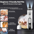 Dog Nail Grinder Whisper Quiet with Light for Sensitive Pets | 3-Speed Cat & Dog Nail Trimmers, Safe Painless Paws Grooming & Smoothing for Small Middle Large Pets (2 Replacement Head)