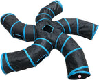 Cat Tunnel,5 Way Large Collapsible Tunnels Tube Upgrade with 6 Peek Hole,S-Shaped Maze House Play Toy Interactive Cat Toy for Cat Kitten Kitty Rabbit