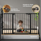 Cumbor Pack of 2 Extra Wide Baby Gate for Stairs, 29.7–51.5" Pressure Mounted Dog Gate for Doorways, Auto Close Safety Pet Gate, Easy Walk Thru Wide Child Gate, Black, Mom's Choice Award Winner