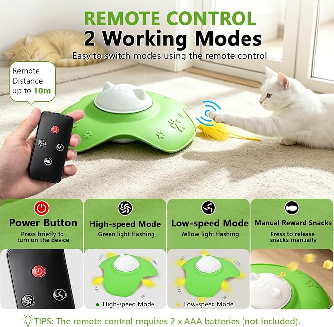 Hide and Seek Cat Toy, Automatic Treat Reward Interactive Cat Toy | Motion Touch Activated Electronic Cat Toys for Indoor Cats, Silicone Rechargeable Cat Play Mat for Bored Adult Kittens