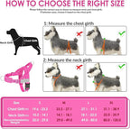 SlowTon No Pull Dog Harness - Heavy Duty Dog Harness and Leash Set for Medium Large Dogs, Reflective Tactical Harness with Soft Padded and Front Clip for Easy Walk and Training (FU, XL)