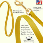 Viper Biothane K9 Working Dog Leash Waterproof Lead for Tracking Training Schutzhund Odor-Proof Long Line with Solid Brass Snap for Puppy Medium and Large Dogs 4ft, Treasure Gold