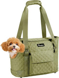 Pawaboo Dog Purse Carrier for Small Dogs with Pocket,Up to 11Lbs | Lightweight & Portable Dog Tote Bag Carrier Purses,Soft Sided Design,Front Pocket for Storage Travel Shopping Matcha Green