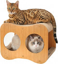 Avont 2-in-1 Cat Scratcher with Reversible Scratching Board, Curved | Protects Furniture, Durable Wooden Frame, Easy Assembly, Tunnel