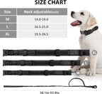 Tactical Dog Collar and Leash Set Heavy Duty Military Dog Collar with Handle and Metal Buckle for Medium and Large Dogs (Black, L)