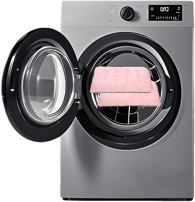 POMIU 2-Pack Washable Dog Bed, Deluxe Plush Crate Beds with Anti-Slip, Machine Washable Kennel Pad Sleeping Mat for Large, Medium and Small Dogs (2 Pack x Pink, 23.0" L x 18.0" W x 3.0" Th)