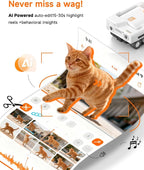 PMATE Self-Moving Pets Camera AI-Powered Rover with Auto Tracking & Patrol, 2K Live View, Night Vision, 2-Way Talk, and Auto-Recharge (A3-White)