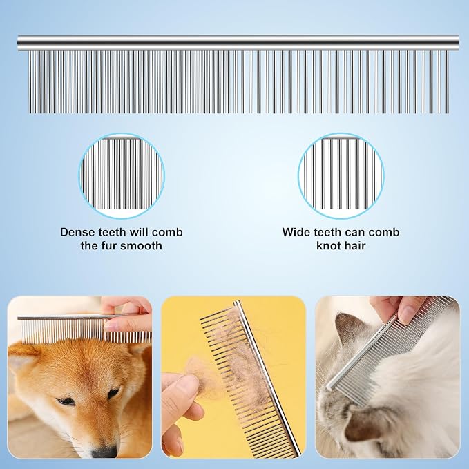 8-in-1 Cat Dog Grooming Scissors Set | with Comb, Nail Clipper, Brush