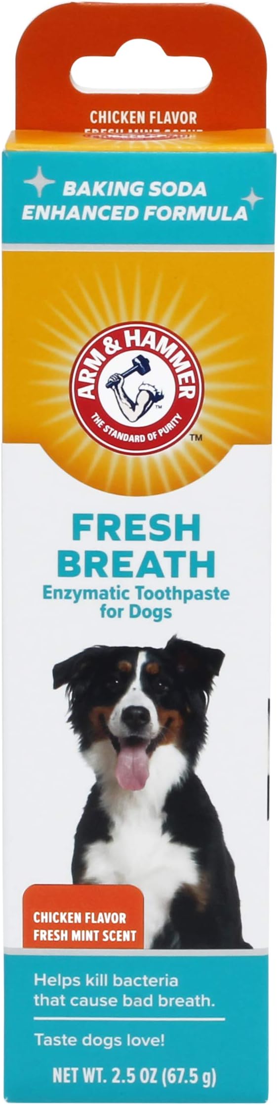 Arm & Hammer Fresh Breath Enzymatic Dog Toothpaste, 2.5 Oz, 72-Pack | Baking soda dental gel eliminates bad breath, safe for daily use in puppies and adult dogs