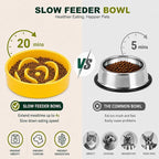 Ceramic Slow Feeder Dog Bowls with Raised Stand, 0.9 Cups Elevated Slow Feeding Bowl for Small Dogs and Cats, Non-Slip Pet Food Dish Helps Reduce Gulping and Bloating