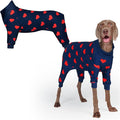 Spark Paws Dog Pajama, Dog Recovery Suit Male, Onesie, Ultra-Soft and 4-Way Stretch, for Small Medium and Large Breeds - Hearts - 2XL