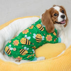 KYEESE Dog Pajamas Comfy Dogs Clothes Little Bee Pets Pjs Stretchy Pets Pjs Soft Pet Onesie Costume Dog Pajamas Small Sized Dogs Velvet Pet Jammies Coat, Large