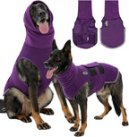 Meifsou Dog Anxiety Vest with Hood, Skin-Friendly Thunder Jacket for Dogs, All-in-One Dog Calming Shirt with Hood for Thunder, Fireworks, Separation - Keep Pet Calm Without Medicine, Purple, XL