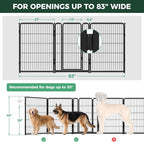 FXW Dog Gate, Extra Wide Adjustable for Openings Up to 83", 40" H | Flexible Space Control, Easy Walk-Through Access, 2 Panels + 1 Gate, For Medium & Large Dogs, Garage Use