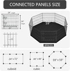 PETIME Foldable Metal Dog Exercise Pen/Pet Puppy Playpen Kennels Yard Fence Indoor/Outdoor 8 Panel 24" W x 24" H with Bottom Pad