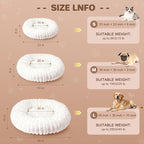 Donut Dog Bed for Small & Medium Dogs, Pet Bed with Non-Slip Bottom, Winter Comfort Dog Beds for Puppies, Washable & Portable Egg Tart Shape (M) Medium Dog Bed self Warming