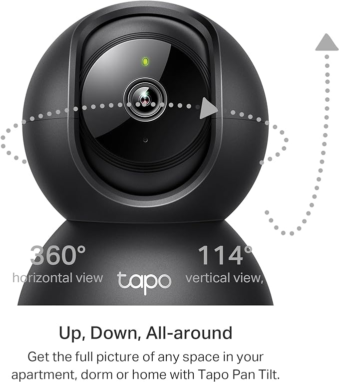 Tapo 2K Pan Tilt Security Camera for Baby Monitor, Dog Camera,C211(2-Pack) | Motion Detection, 2-Way Audio Siren, Night Vision, Cloud &SD Card Storage, Works with Alexa & Google Home, Black