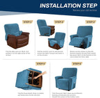 Asnomy Stretch Recliner Chair Covers with Pockets 1-Piece（Peacock Blue） | Velvet Washable Elastic Luxury Plush Reclining Furniture Protector for Dogs Cats or Lazy Boy Recliner Covers
