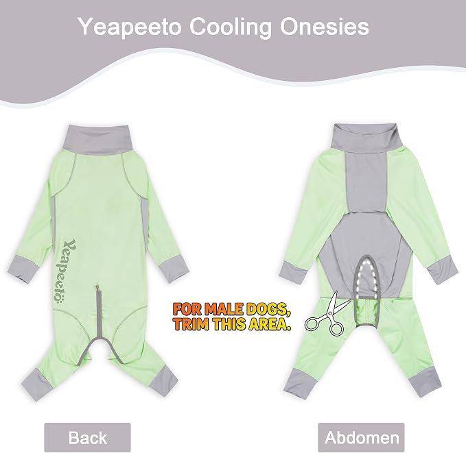 Dog Sun Protection Cooling Suit UPF 50+, Quick-Dry Breathable Jumpsuit for Large & Medium Dogs, Outdoor Dirt-Resistant Shedding Control Pet Apparel (Chartreuse, 2X-Large)