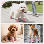 Breathable Hot Pavement Dog Shoes for Small & Medium Dogs(Pink, 4# | Adjustable Double Strap and Non-Slip Dog Boots Paw Protectors for Walking Running Hiking, Soft Comfortable Safe Easy to Wear