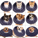 IDOMIK Dog Recovery Collar, Waterproof Soft Dog Cone After Surgery | Comfy Protective Elizabethan Collar Alternative for Dogs Cats, Adjustable Pet Neck Donut Cone Anti-Licking Wounds,Grey,XL