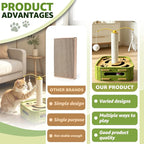 Cat Nail File Scratcher Boxs,Interactive Cats Puzzle Toys with Sisal Column Bell Balls,Indoor Cat Maze Hunting Game Toy for Scratching Mental Stimulation Boredom Relief