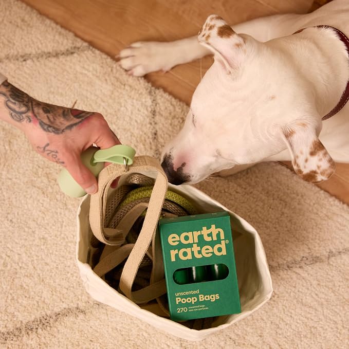 Earth Rated Dog Poop Bags on Refill Rolls, 270 Bags, Unscented | Guaranteed Leak Proof and Extra Thick Waste Bag Refill Rolls