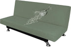 Easy-Going 100% Waterproof Futon Cover, Stretch Futon Slipcover Large | Dual Waterproof Armless Futon Couch Cover, Leakproof Sofa Bed Furniture Protector for Kids Pets Dog Cat, Grayish Green