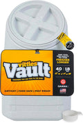 Vittles Vault Traditional Pet Food Storage Container For Dog Kibbles/Bird Seed/Oatmeal/Rice/Flour/Cereal, BPA Free Plastic, Sealed Airtight For Cat Food, Up To 40 lb, Made in USA, With Scoop, Gray
