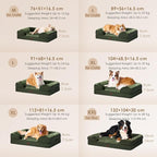 EHEYCIGA Orthopedic Dog Beds for Large Dogs, Waterproof Memory Foam Large Dog Bed with Sides, Non-Slip Bottom and Egg-Crate Foam Pet Couch Bed with Washable Removable Cover, Dark Green | Non-Slip Bottom and Egg-Crate Memory Foam XL Dog Couch Bed with W...