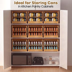 Stackable Bamboo Cat Food Can Organizer, Cat Canned Food Organizer Storage | 2-Tier Adjustable Stacking Can Dispensers, First-In & First-Out System, Holds Up to 36 Cans - for Pantry, Cabinet, Countertop