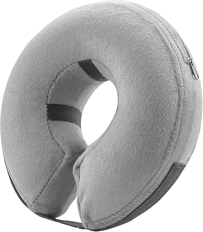 BENCMATE Inflatable Dog Cone Collar Alternative, Soft Dog Cone for Small Medium Large Dogs and Cats, Neck Recovery ECollar Donut Collar After Surgery (X-Large, Grey)