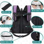 PetAmi Adjustable Cat & Dog Chest Carrier Backpack, Ventilated for Hiking & Camping, Max 10 lbs, Purple