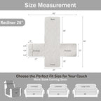 Quilted Recliner Chair Covers, Soft Lazy Boy Chair Covers, Water-Repellent Medium Recliner Covers, Pet Friendly Chair Cover for Dogs Cats, Washable Sofa Cover (Recliner 26", Arctic White)