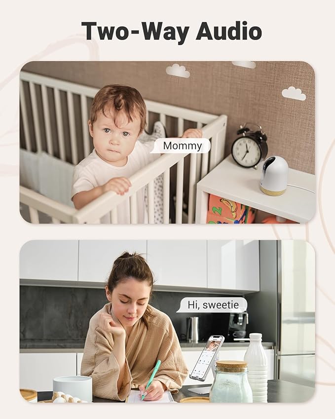 MUBVIEW 5G WiFi Indoor Security Camera No Subscription, Pet Camera with Phone App, Baby Monitor WiFi Smartphone, 2K Night Vision Pan-Tilt Dog Cam, Auto Tracking, 2-Way Audio, SD or Cloud Storage | Phone app, for baby rooms and pets, 2K night vision, pa...