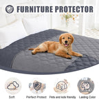 Smiry Waterproof Dog Bed Cover, Reversible Pet Blanket for Sofa Couch | Soft Washable Dog Blanket, Leakproof Couch Cover for Dogs Cats & Furniture Protection, 68x82, Grey/Dark Grey