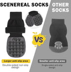 SCENEREAL Dog Socks to Prevent Licking Paws for Hot/Cold Pavement Anti Slip, Dog Shoes for Hardwood Floors, Dog Boots & Paw Protectors with Grippers for Small Medium Large Senior Dogs