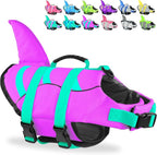 Fragralley Shark Dog Life Jacket, Easy to Put on Dog Life Vest for Swimming and Boating, Vibrant & Adjustable Dog Life Preservers for Small Medium Large Dogs, Suit to Swim, Fish, Beach, Surfing
