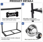 ADENGL Elevated Dog Bowls for Dogs,Raised Dog Bowl Stand with Two 1700ML Stainless Steel Bowls, Adjustable Tall Dog Food Water Bowls
