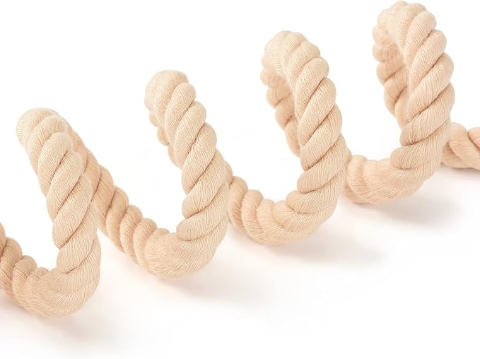 Mile High Life Dog Leash Braided Cotton Rope with Leather-Reinforced Ends | Rust-proof 360° swivel clasp, Heavy-duty for medium/large dogs. Great for weddings, daily walks (5 FT, 1/2", Light Brown)