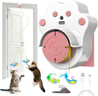 Interactive Cat Toys for Indoor Cats, Automatic Flying Bird & Mouse | Chase Exercise Enrichment Stimulation, USB Large-capacity Rechargeable Electric Door Hanging Toy for Bored Kitten & Adult Cat