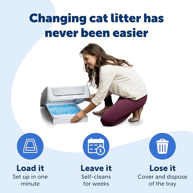 PetSafe ScoopFree Self-Cleaning Cat Litter Box Tray Refills with Lavendar Non-Clumping Crystals, 6-Pack