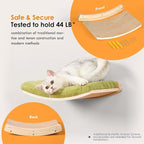 Curved Cat Shelves and Perches, Floating Cat Wall Bed with Comfortable Cushion