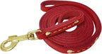 Leather Dog Leash 6 ft x 5/8 inch Heavy Duty Genuine Leather Dog Training Leash Soft and Strong Leather Leash for Small and Medium Dogs Red