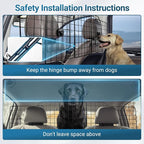 rabbitgoo Dog Car Barrier for SUV, Heavy-Duty Steel Wire Pet Gate, Foldable | Adjustable Universal-Fit Divider, Triple Folding for Cargo Area Vehicles Trucks Safety Travel