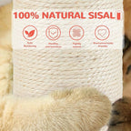 45'' Tall Cat Scratching Post Tree,Heavy Duty for Indoor Body Stretching | 3.5Inch Diameter Sisal Rope,Stable Real Wood Base,Artificial Plant Design Scratcher,Interactive Ball Toy for Home Decor