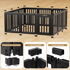 Dog Playpen, Clear Dog Pen, Dog Pen Indoor, Easy to Install and Remove Dog Play Pen, Puppy Playpen Suitable for Dogs, Cats,Dog Playpen Indoor (Black, 23.6 inch Height, 12 Panels)
