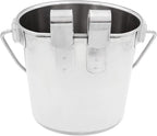 Fuzzy Puppy Flat Sided Pail with Dual Hooks, Snugly Fit On Dog, Cat and Critter Crates & Cages, Heavy Duty Stainless Steel | 1 Quart, (PN: FSP-1)