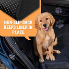 Active Pets Waterproof Hammock Standard Car Seat Cover, Fits Sedans Hatchbacks Crossovers Coupes Compact Vehicles, Secure Convertible Travel Bed Protects Backseat Cargo from Dogs, Black w/Black Trim