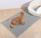VIVAGLORY Cat Litter Mat Softgrip Litter Trapping Mat, 35"× 25", Grey | Litterbox Rug Box Catcher for Indoor & Floor, Easy Clean Washable Less-Mess Waterproof for Cat